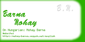 barna mohay business card